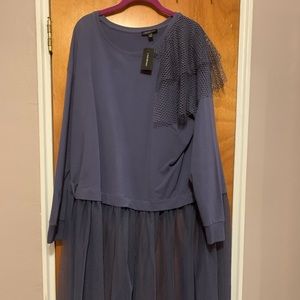 Periwinkle colored top with tulle.